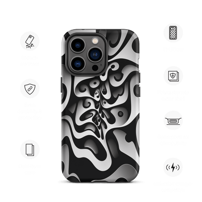 Tough Mobile Case for iPhone® | Black'n White Abstract Shapes 4