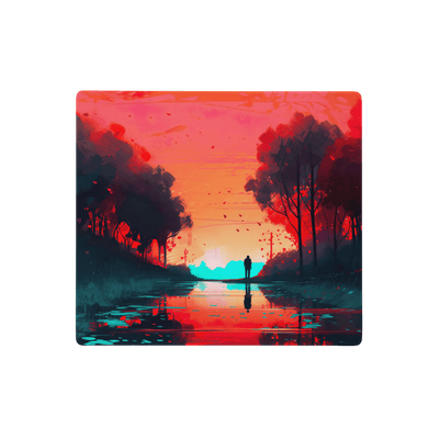 Premium Gaming Mouse Pad | Colorful Red Sunrise on reflecting Water