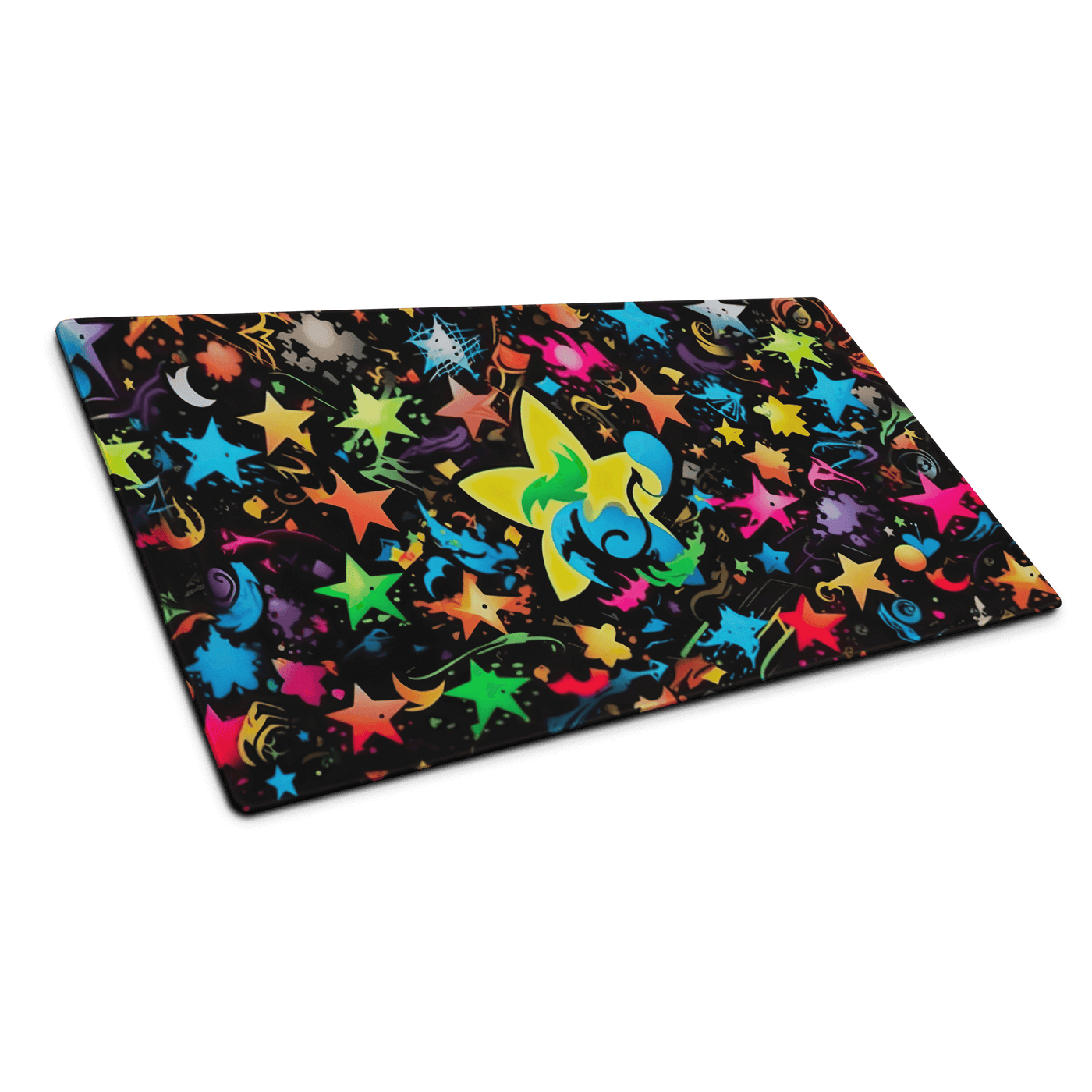 Premium Gaming Mouse Pad | Colorful Stars & Splatters