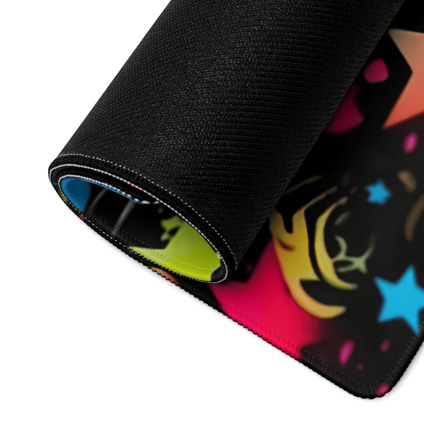 Premium Gaming Mouse Pad | Colorful Stars & Splatters