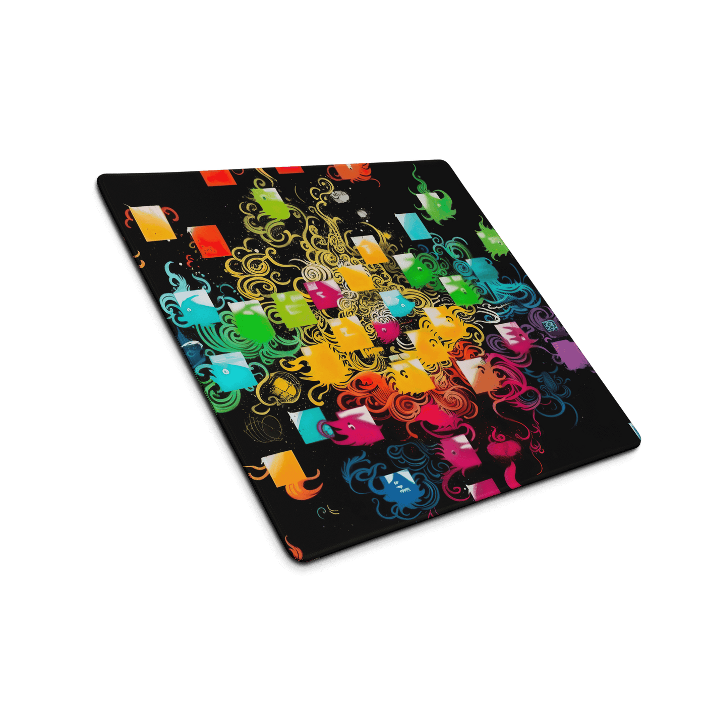 Premium Gaming Mouse Pad | Colorful Squares & Shapes
