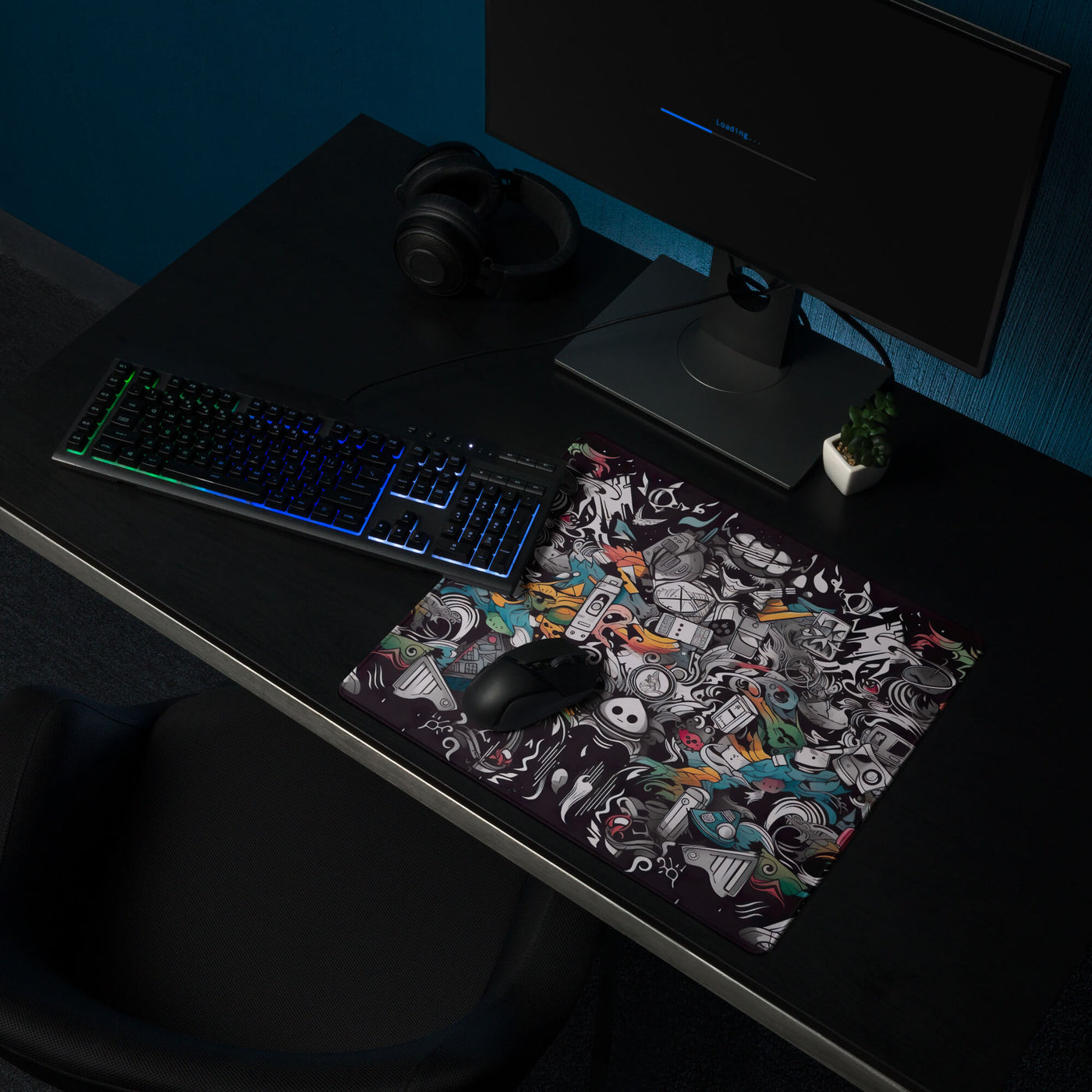 Premium Gaming Mouse Pad | Abstract Cartoon Doodle