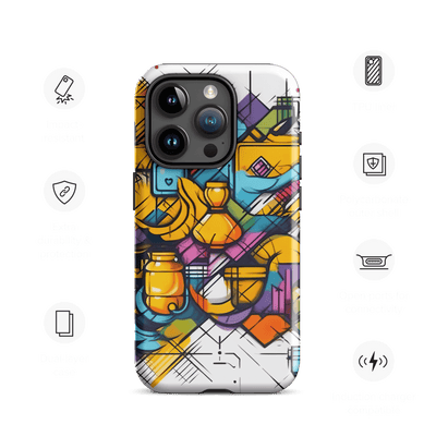 Tough Phone Case for iPhone® 15 | Street Art Clorful Graffiti