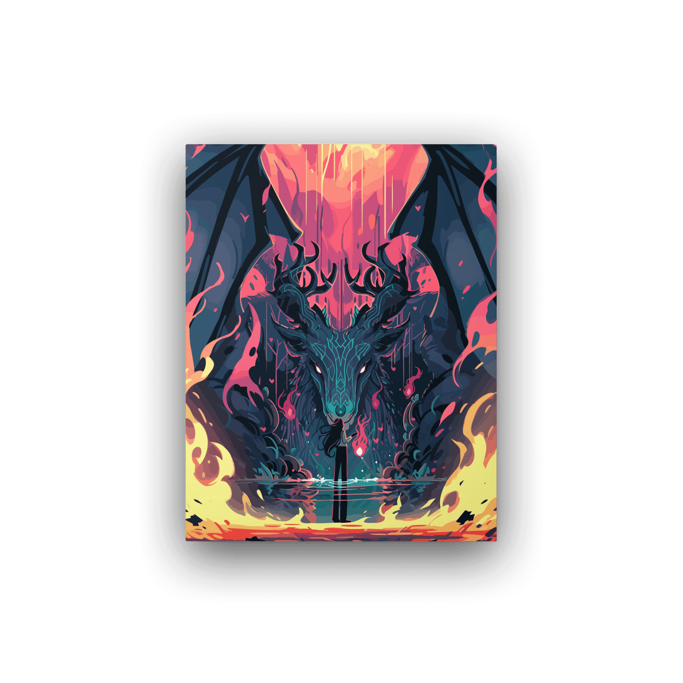 Glossy Metal Print | Fire Dragon