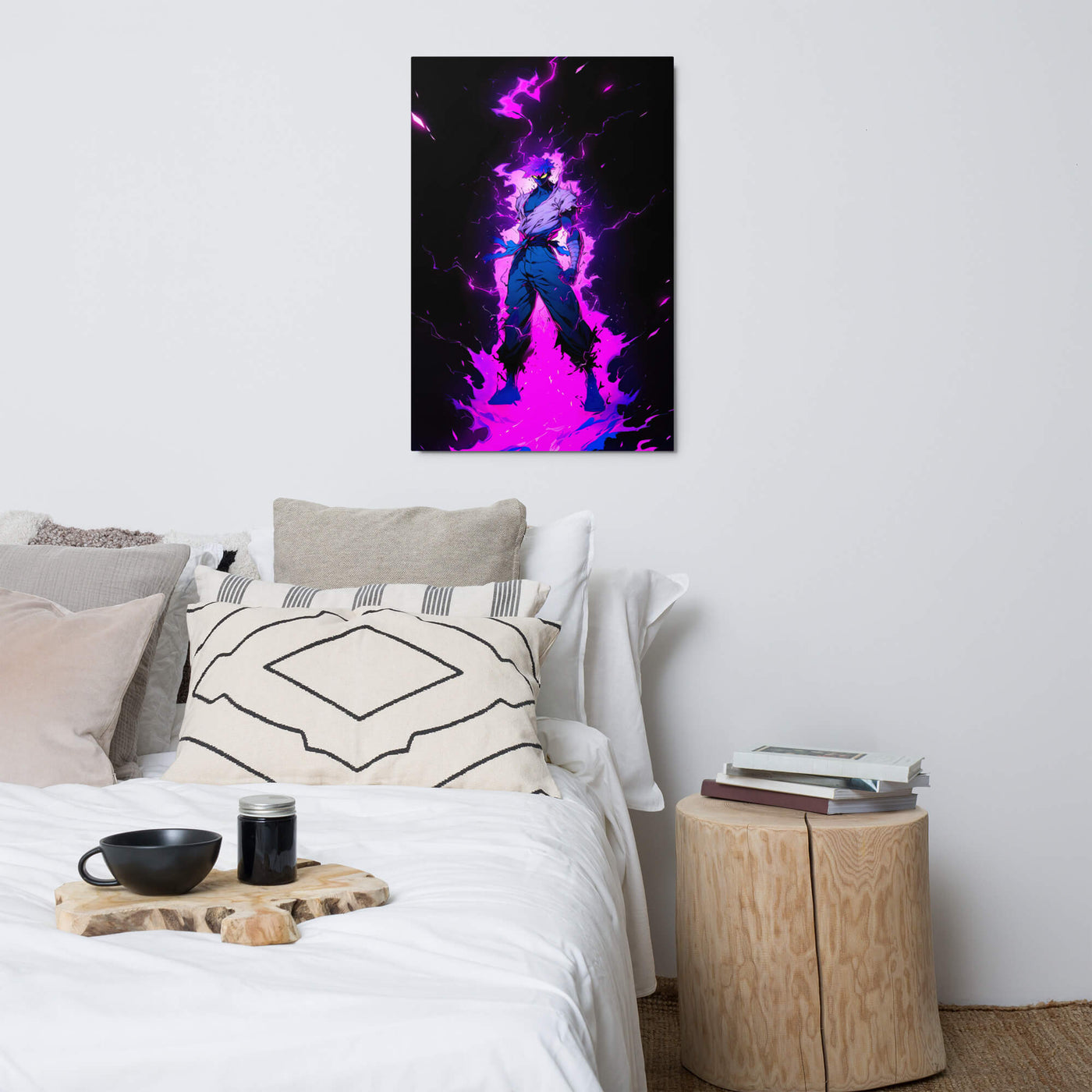 Glossy Metal Print | Superior Warrior in Flames