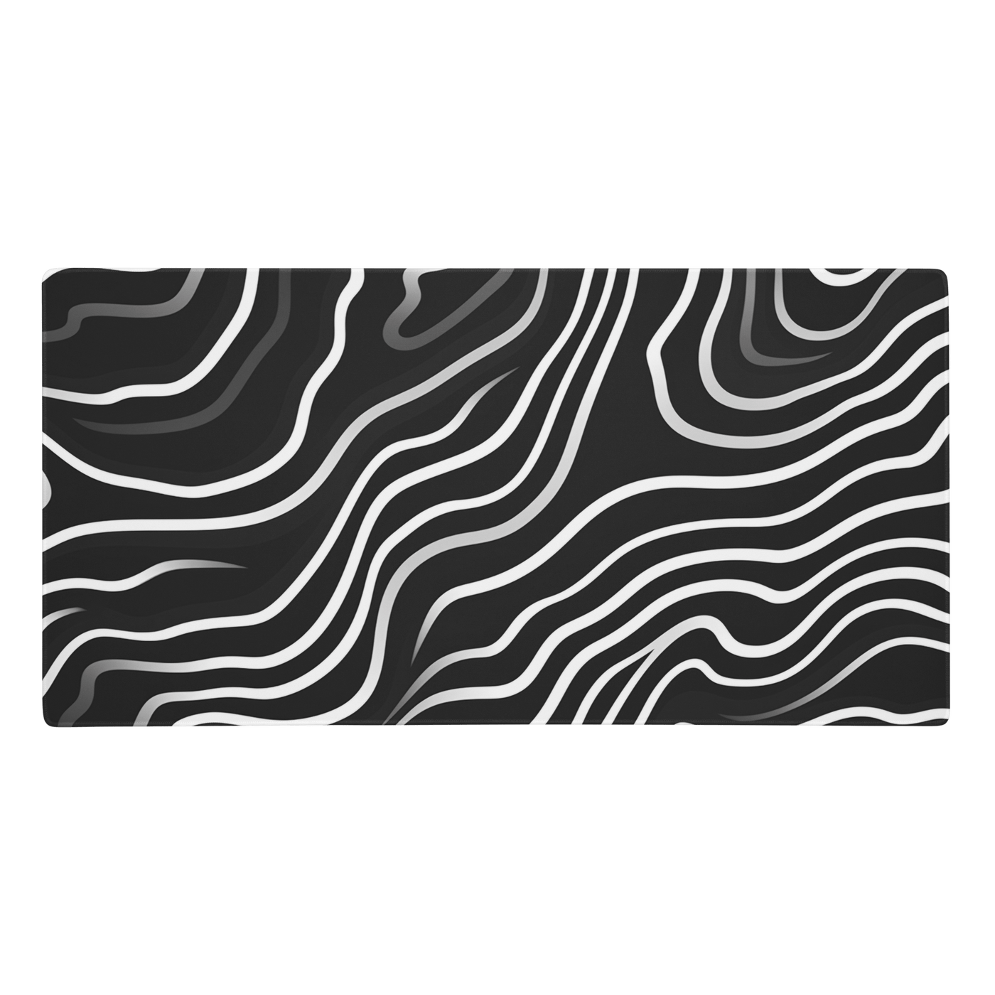 Premium Gaming Mouse Pad | Black'n White Swirl Line Art 1