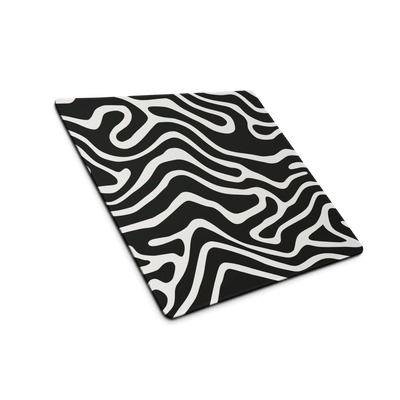 Premium Gaming Mouse Pad | Black'n White Swirl Line Art 2