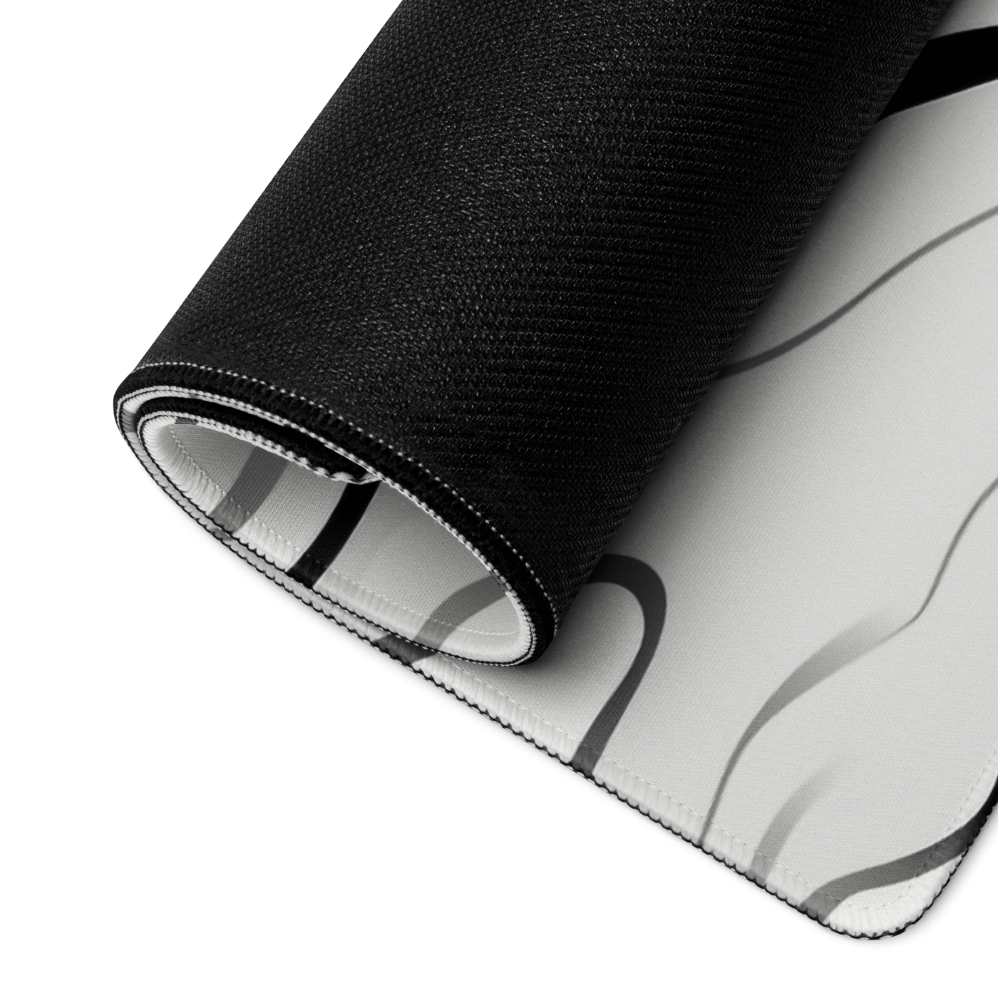 Premium Gaming Mouse Pad | Black'n White Swirl Line Art 5