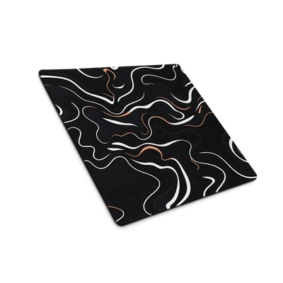 Premium Gaming Mouse Pad | Orange'n White Swirl Art