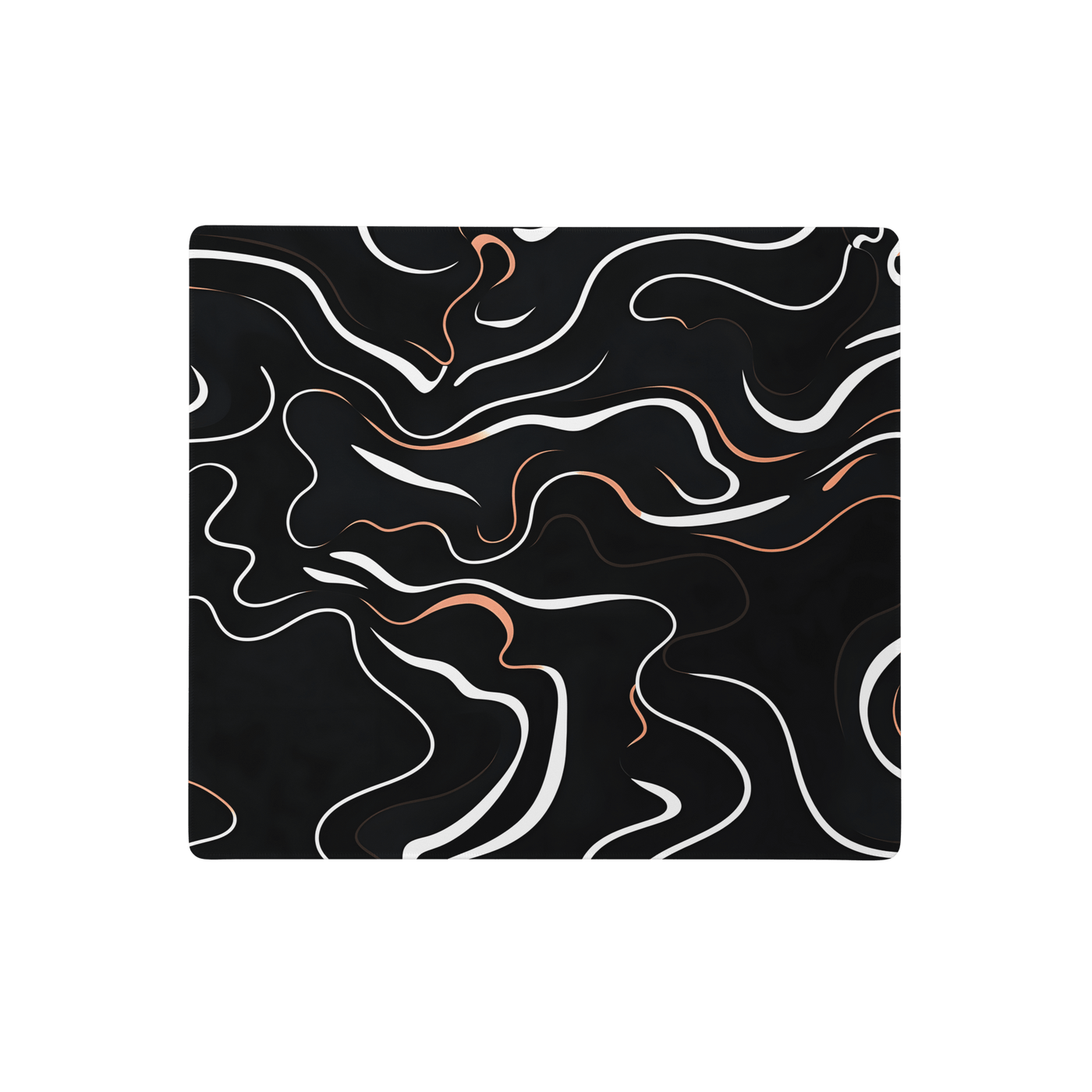 Premium Gaming Mouse Pad | Orange'n White Swirl Art
