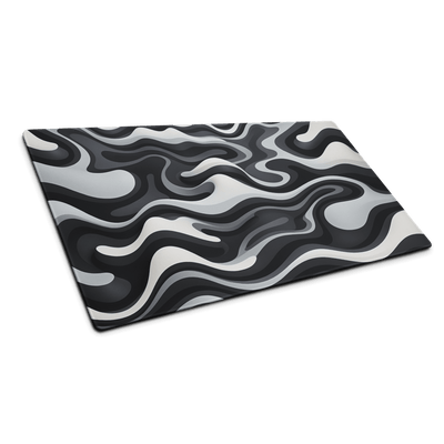 Premium Gaming Mouse Pad | Black'n White Swirl Shapes