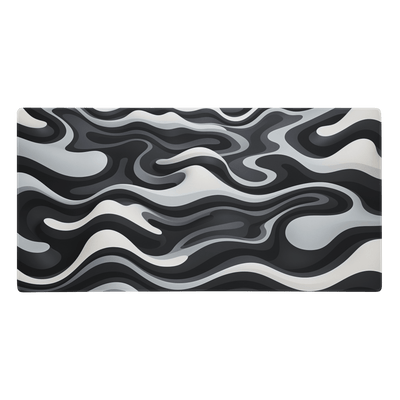 Premium Gaming Mouse Pad | Black'n White Swirl Shapes