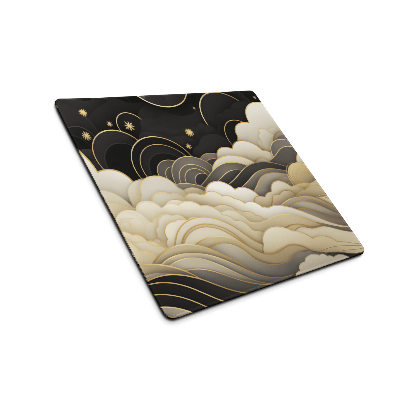 Premium Gaming Mouse Pad | Golden Black Clouds