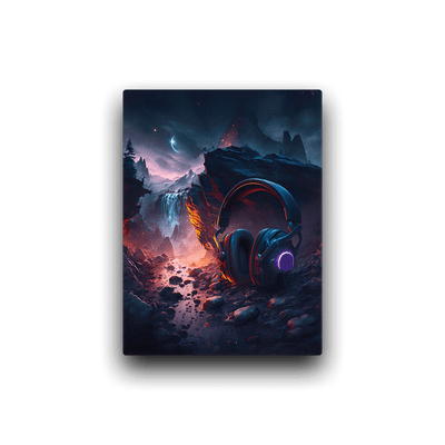 Slim Canvas | Gaming Headset on a Rock Gloomy Night