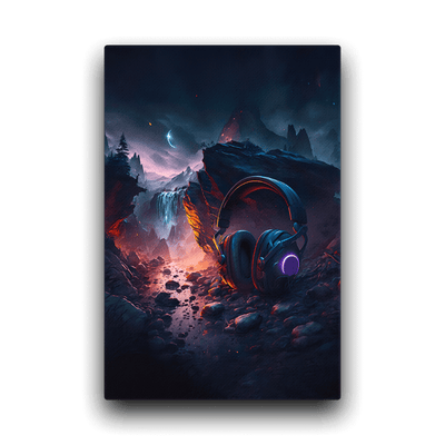 Slim Canvas | Gaming Headset on a Rock Gloomy Night