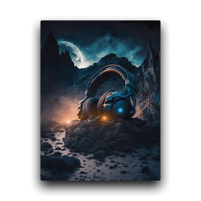 Slim Canvas | Gaming Headset on a Rock Luminous Moon