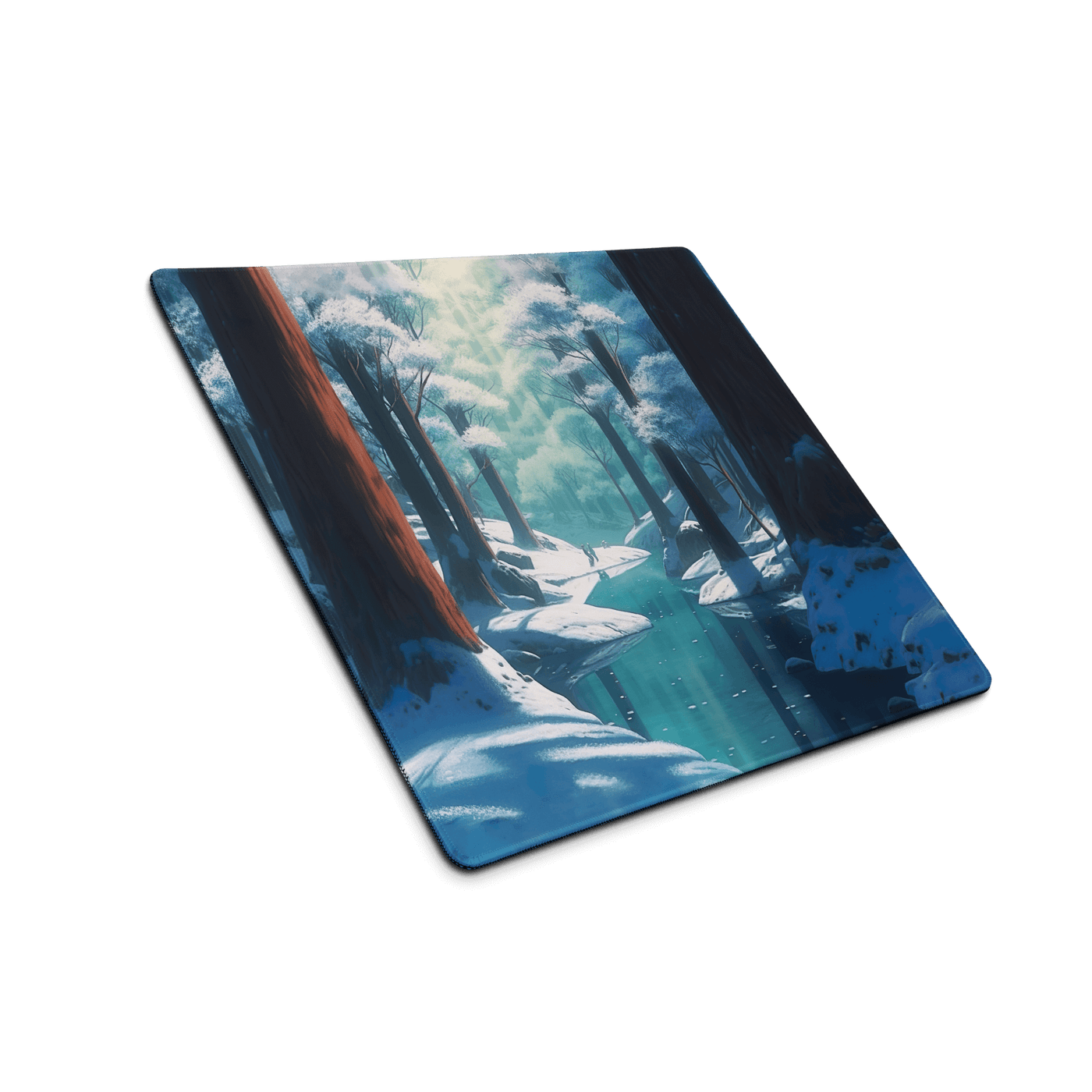 Premium Gaming Mouse Pad | Water Pool in Snow Forest