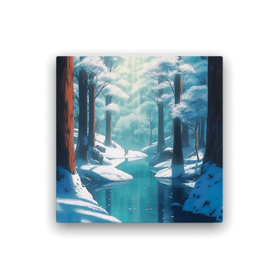 Slim Canvas | Water Pool in Snow Forest
