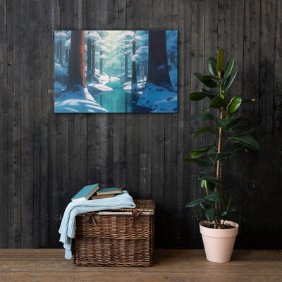 Slim Canvas | Water Pool in Snow Forest
