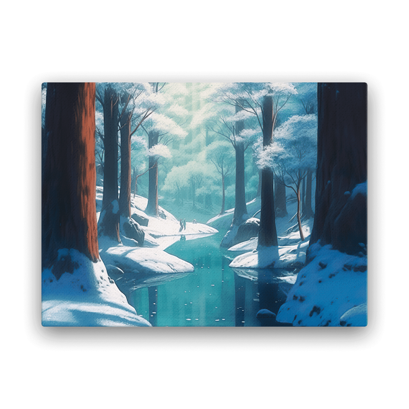 Thick Canvas | Water Pool in Snow Forest