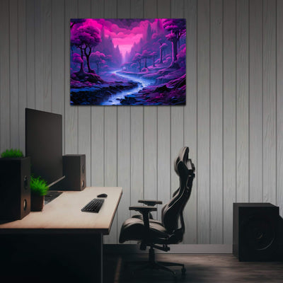 Slim Canvas | Purple Stream in a Dark Forest