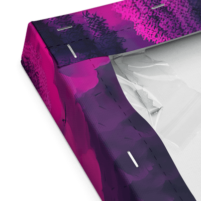 Thick Canvas | Purple Stream in a Dark Forest