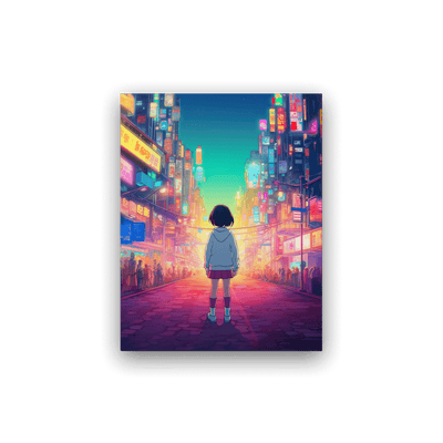 Glossy Metal Print | Discovering Japanese Anime City