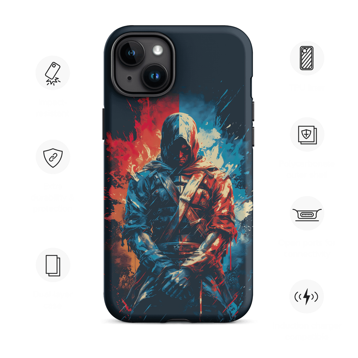 Tough Phone Case for iPhone® 15 | Undefeated Assassin