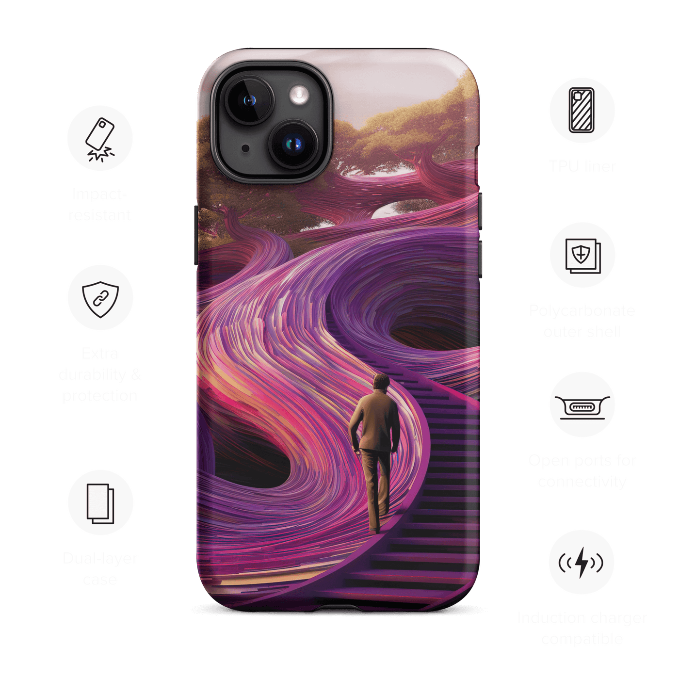 Tough Phone Case for iPhone® 15 | Path to Infinity