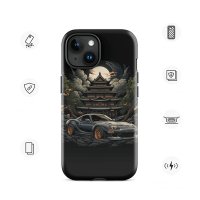 Tough Phone Case for iPhone® 15 | Racing Car Japanese Temple