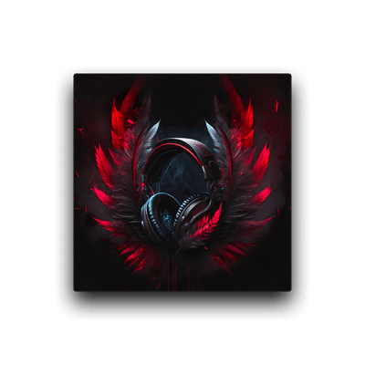 Slim Canvas | Dark Red Feather Headset