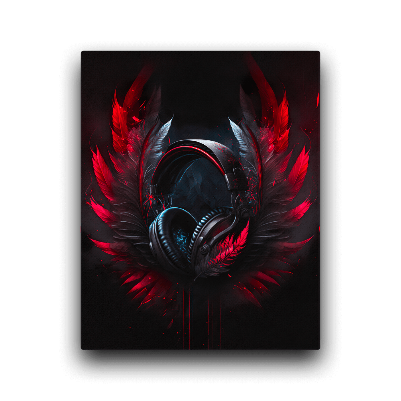 Slim Canvas | Dark Red Feather Headset