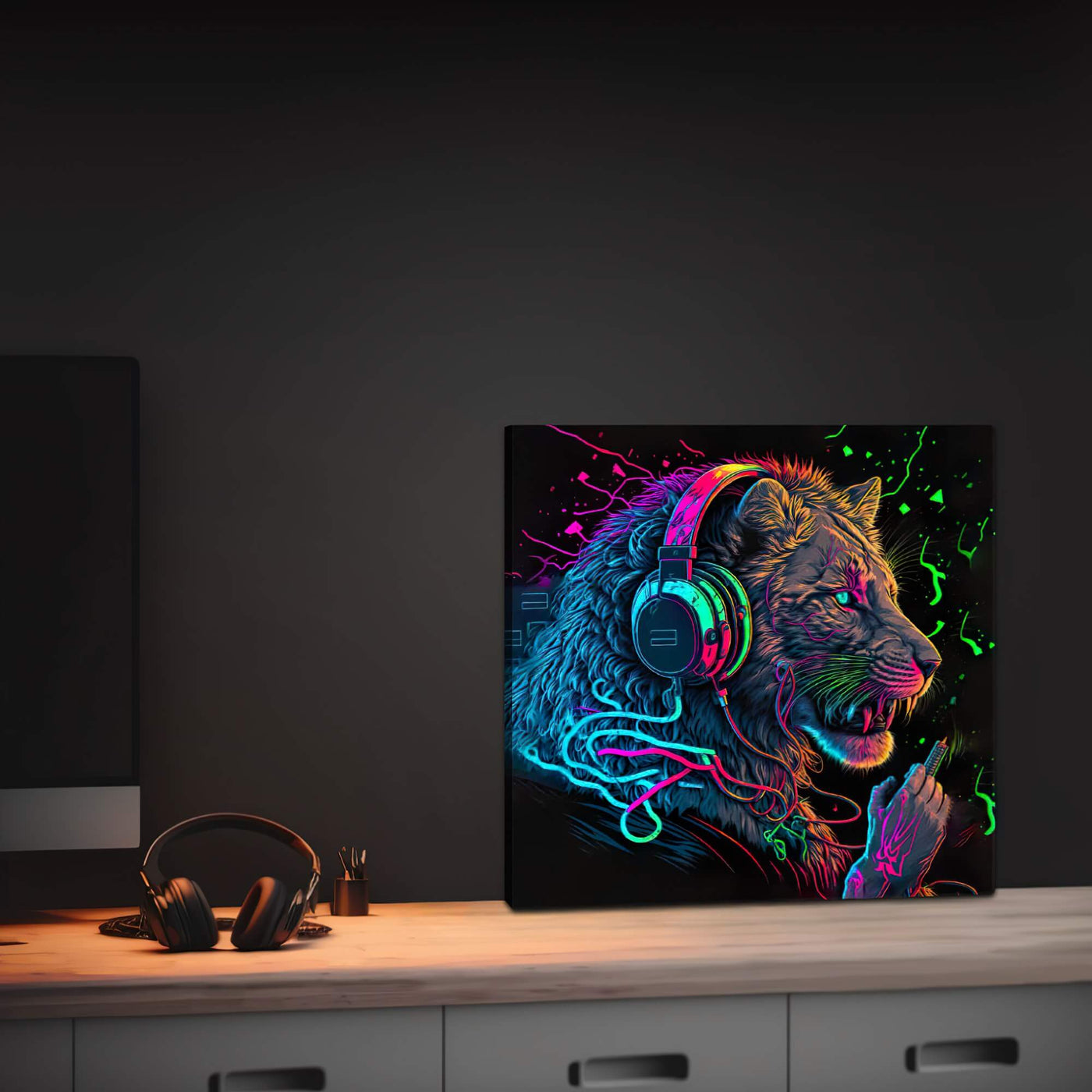 Slim Canvas | Luminious Lion playing Doc