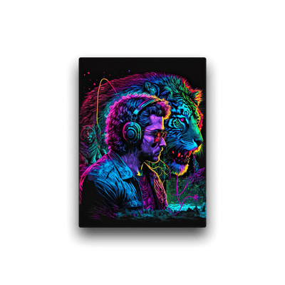 Slim Canvas | Neon Light Gamer & Lion