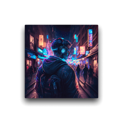 Slim Canvas | Streamer on Shiny Neon Downtown