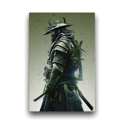 Slim Canvas | Green Samurai Japanese Art