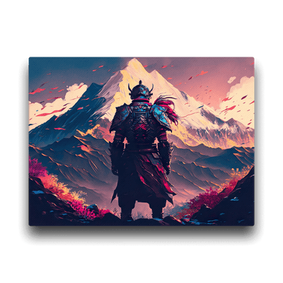 Slim Canvas | Samurai standing infront of beautiful Mountains