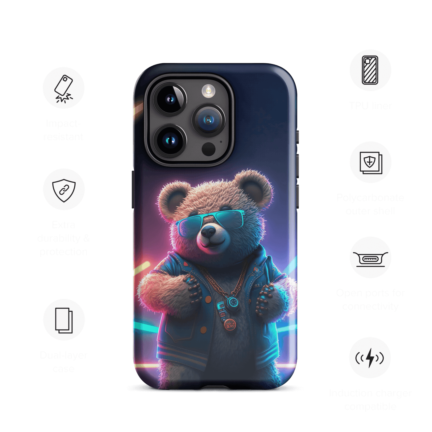 Tough Phone Case for iPhone® 15 | Club Teddy Bear