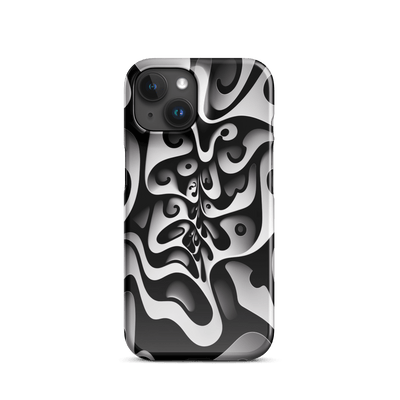 Snap Phone Case for iPhone® 15 | Black'n White Abstract Shapes 4