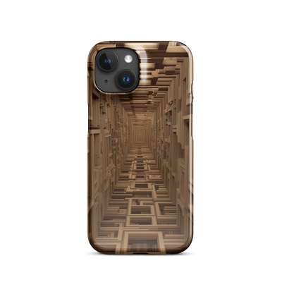 Snap Phone Case for iPhone® 15 | Brown Tile Scaffold