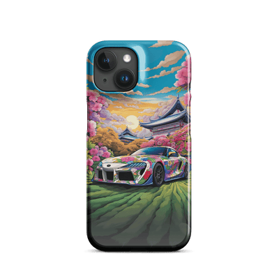 Snap Phone Case for iPhone® 15 | Flower Car infront of Japanese Temple