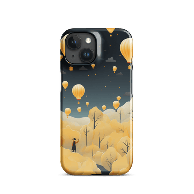 Snap Phone Case for iPhone® 15 | Travelling Balloons Nighttime