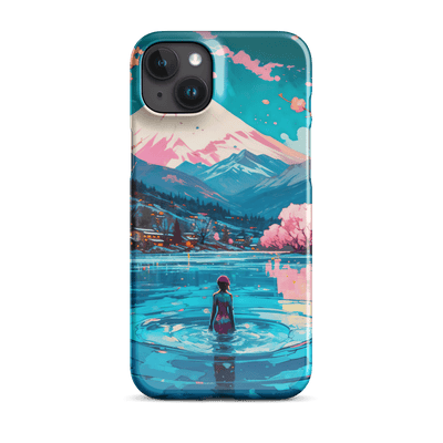 Snap Phone Case for iPhone® 15 | Reflecting Water infront of Mountains & Japanese Nature