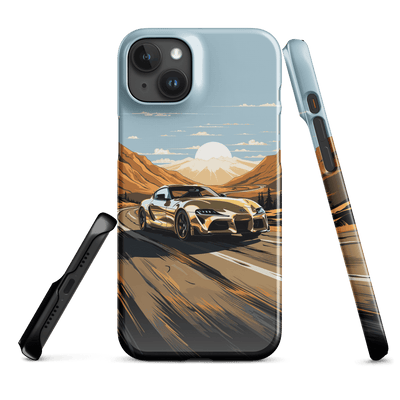 Snap Phone Case for iPhone® 15 | Golden Car riding on Desert