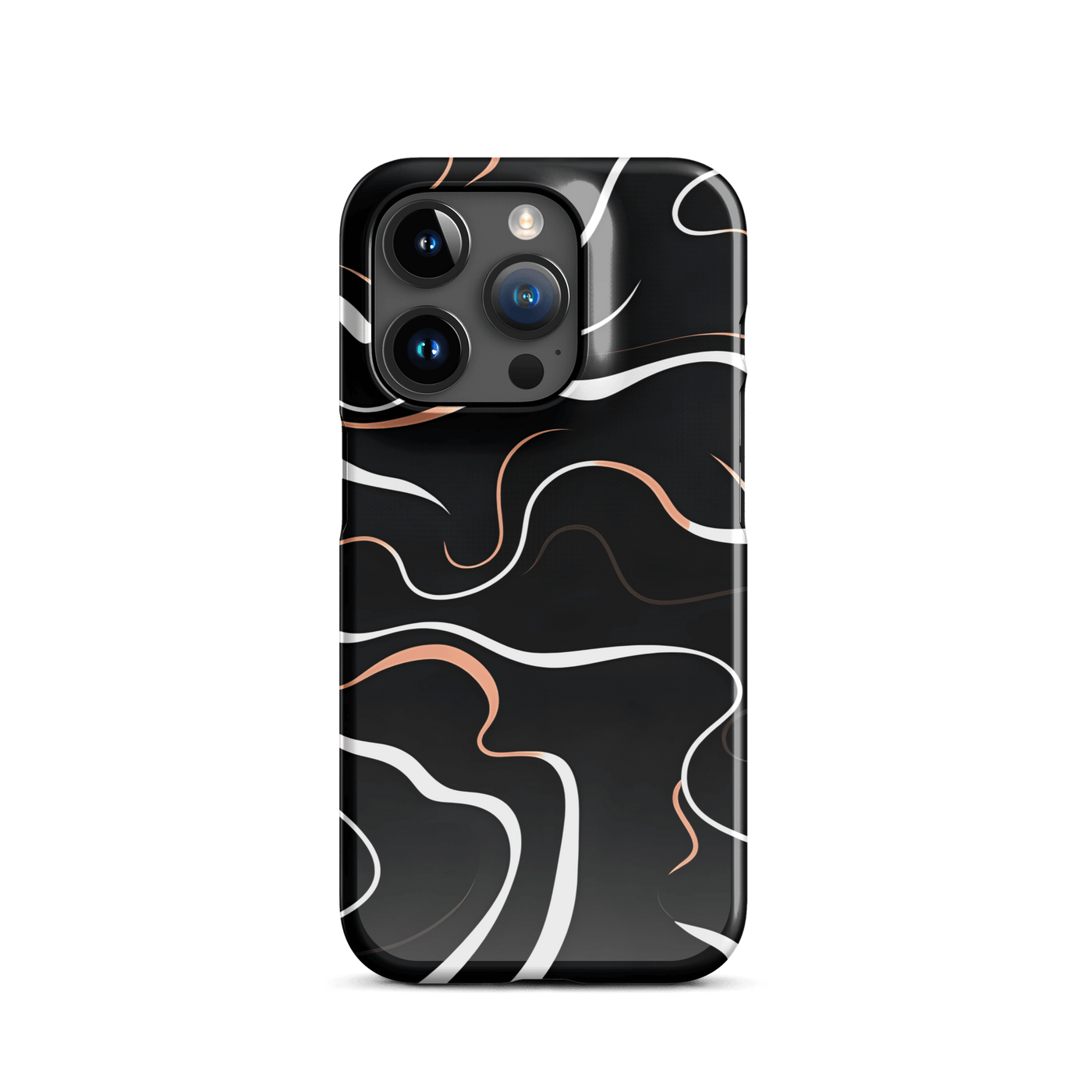 Snap Phone Case for iPhone® 15 | Orange'n White Swirl Art