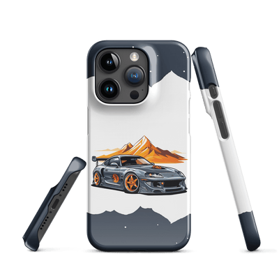 Snap Phone Case for iPhone® 15 | Dark Blue'ish Silver Racing Car