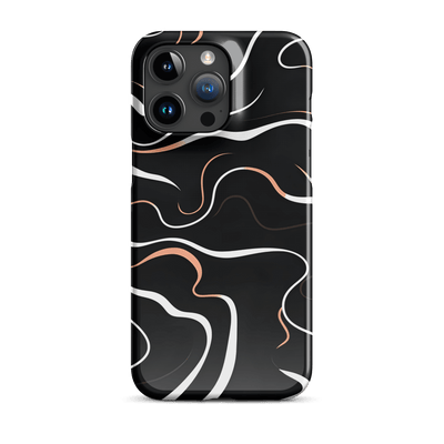Snap Phone Case for iPhone® 15 | Orange'n White Swirl Art