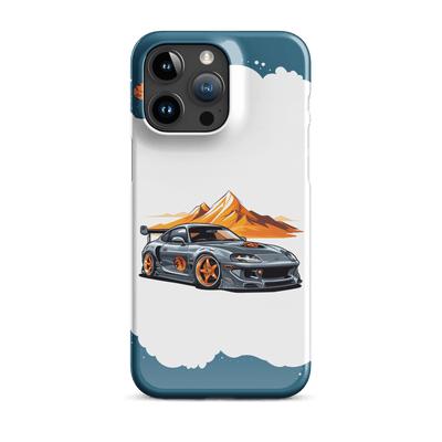 Snap Phone Case for iPhone® 15 | Blue'ish Silver Racing Car