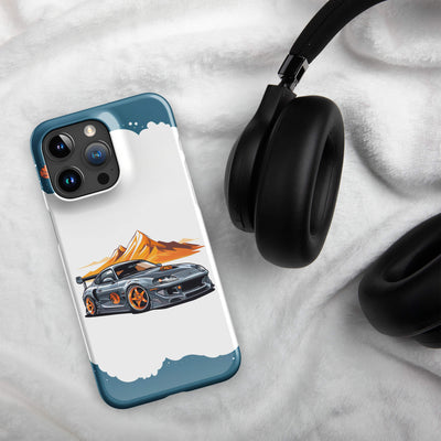 Snap Phone Case for iPhone® 15 | Blue'ish Silver Racing Car