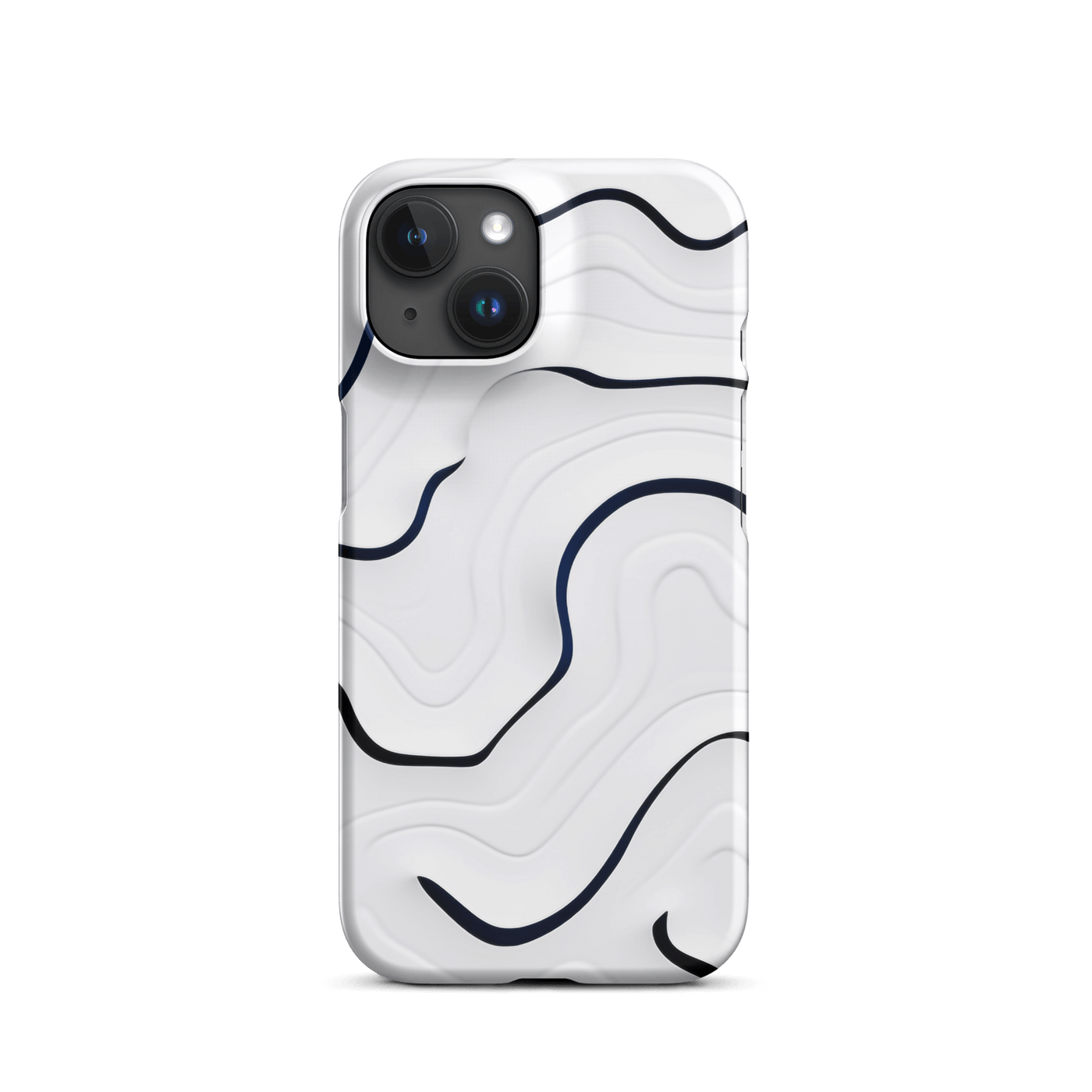 Snap Phone Case for iPhone® 15 | White'n Black Swirls 2